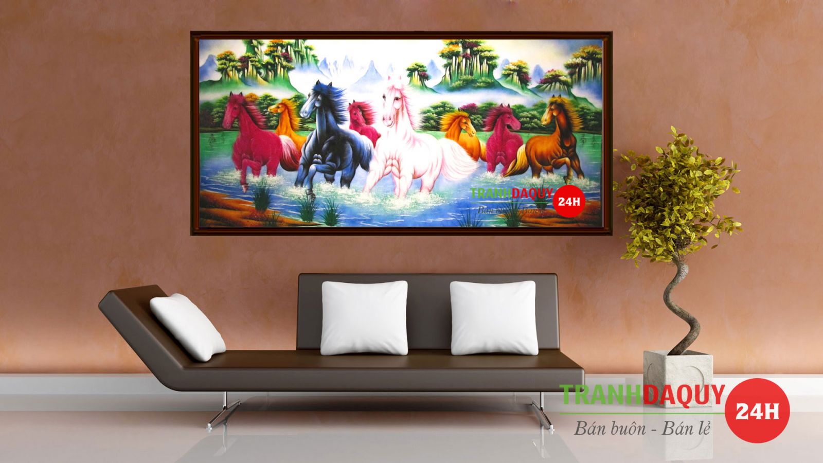 Tranh đá quý mã đáo thành công