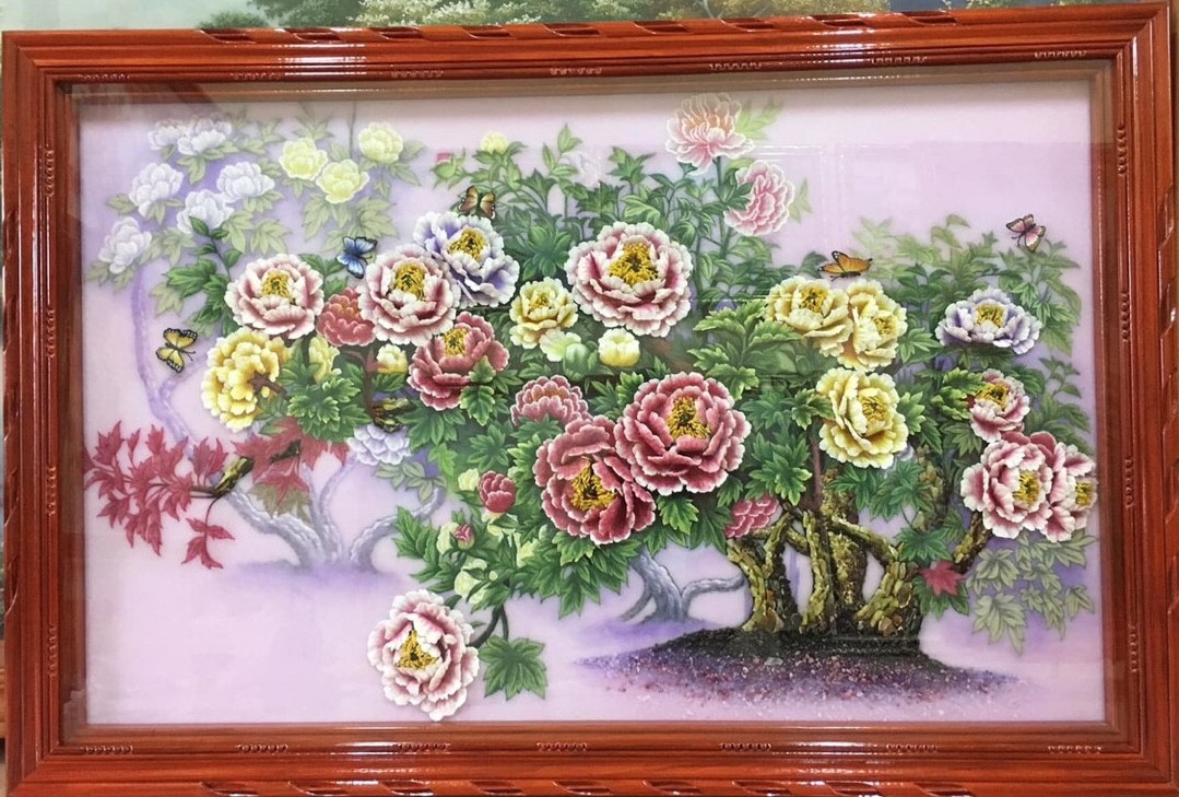 Tranh đá quý hoa mẫu đơn