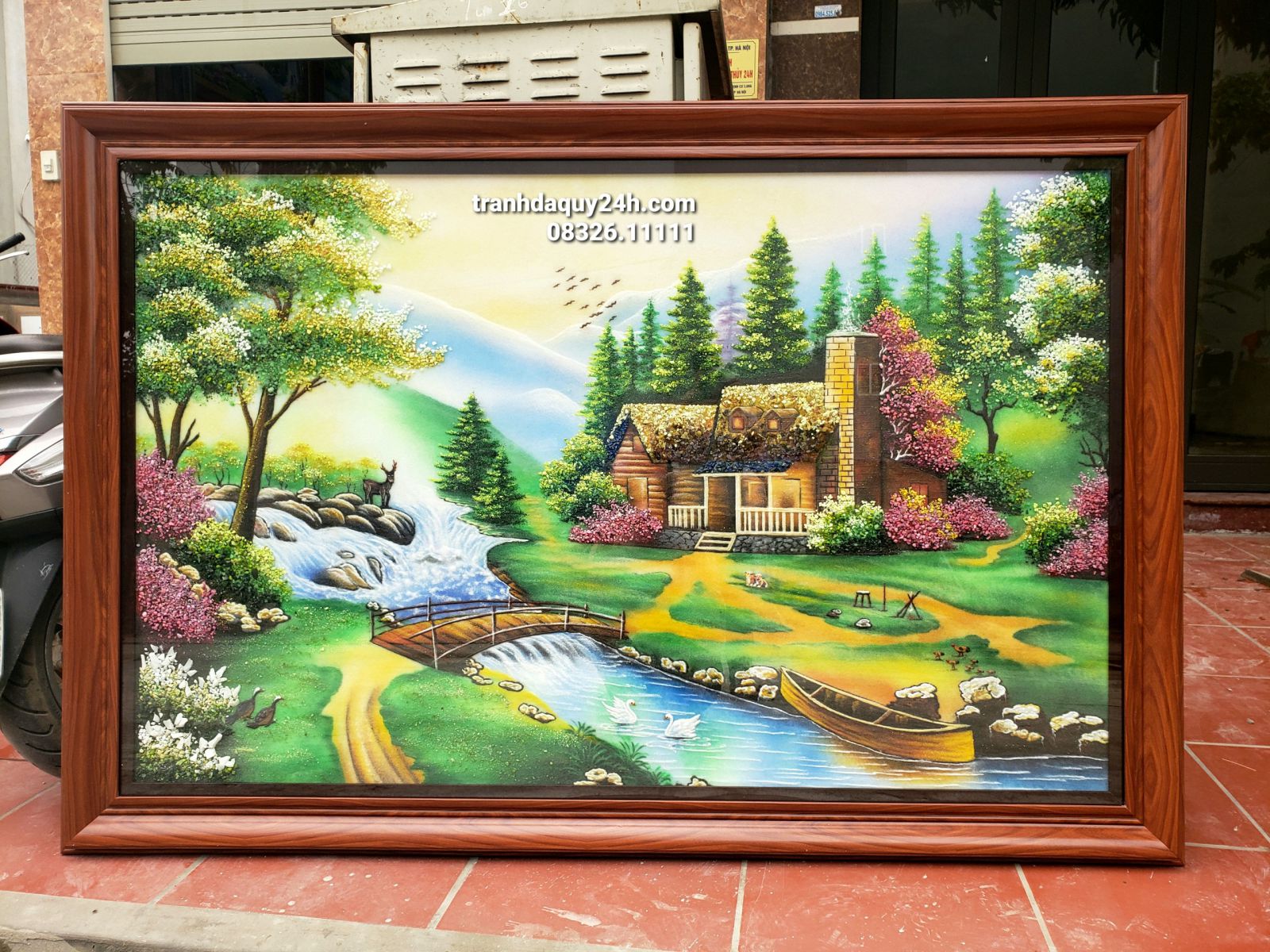 Tranh đá quý ngôi nhà hạnh phúc