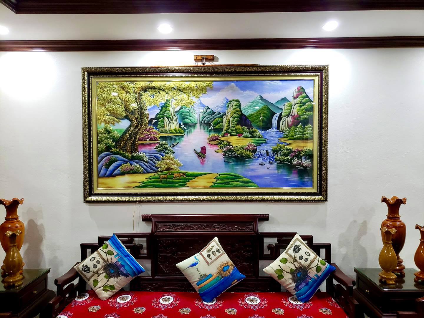Tranh đá quý thuận buồm xuôi gió