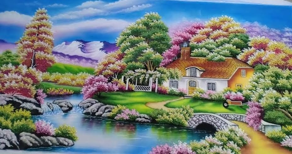 Tranh đá quý ngôi nhà hạnh phúc