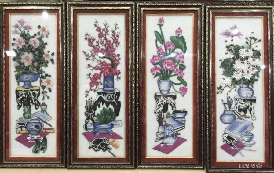 Tranh đá quý tứ bình