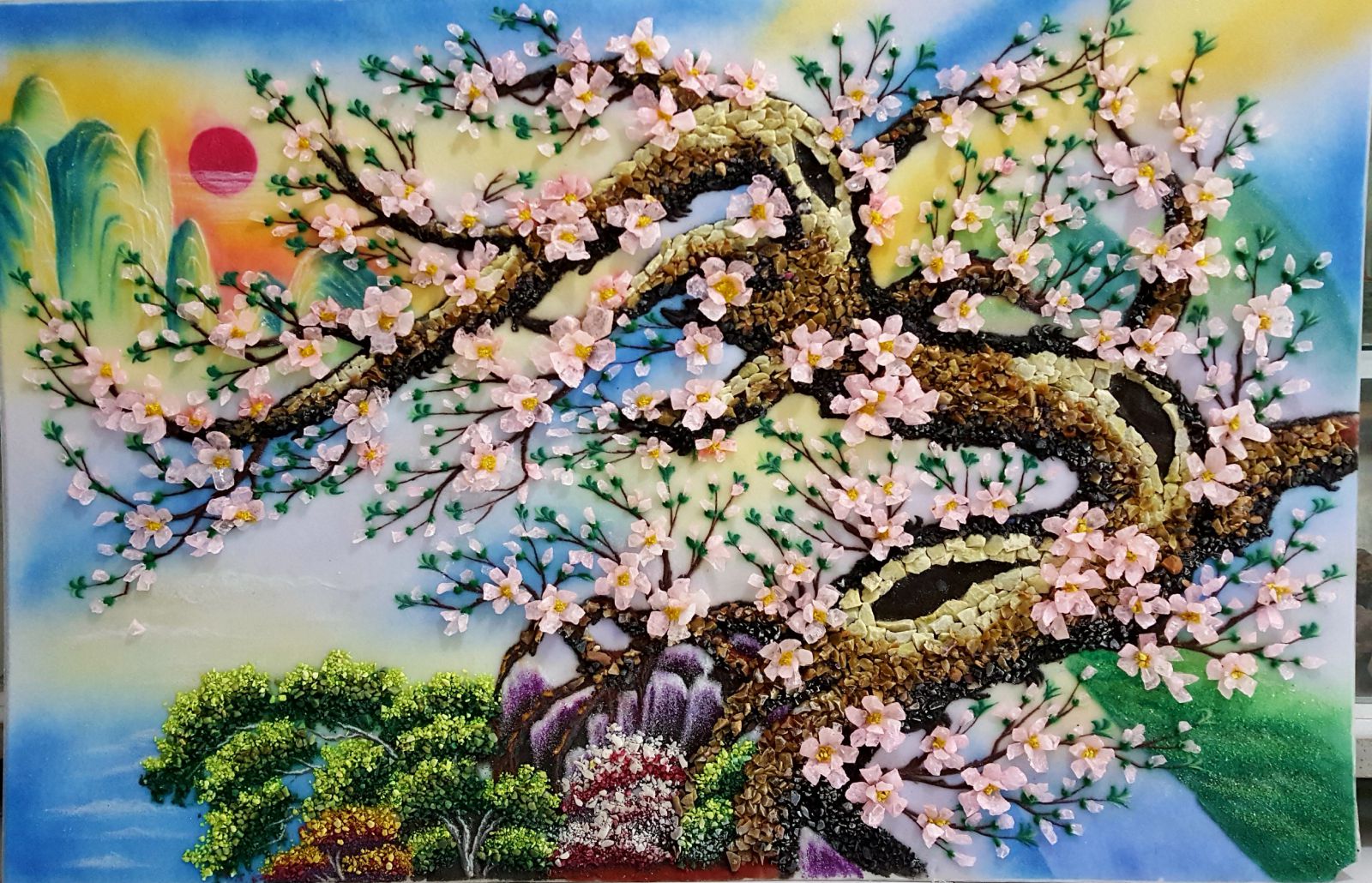Tranh đá quý hoa đào