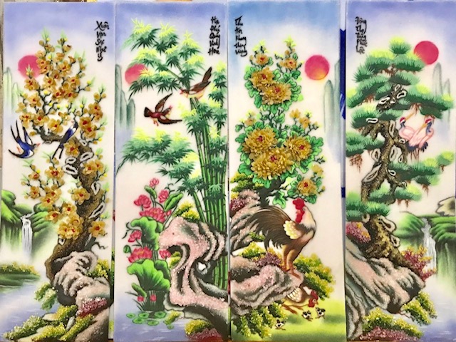 Tranh đá quý tứ quý