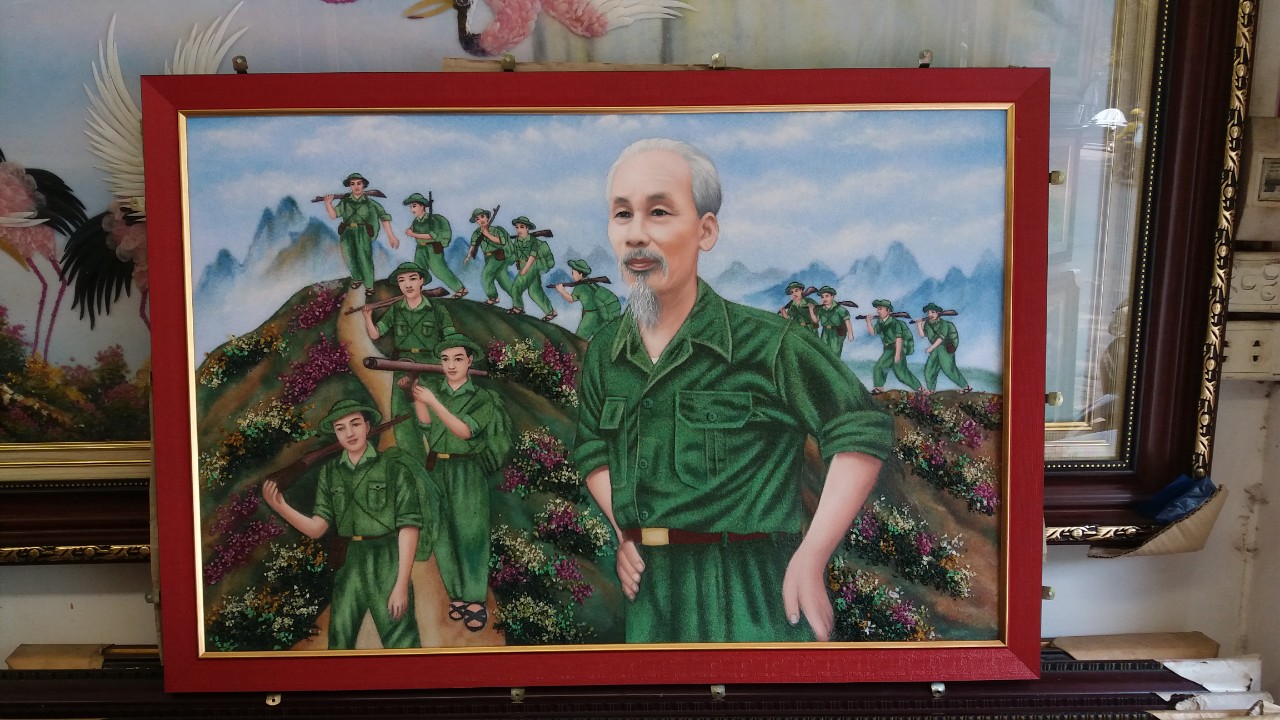 Tranh đá quý Bác Hồ