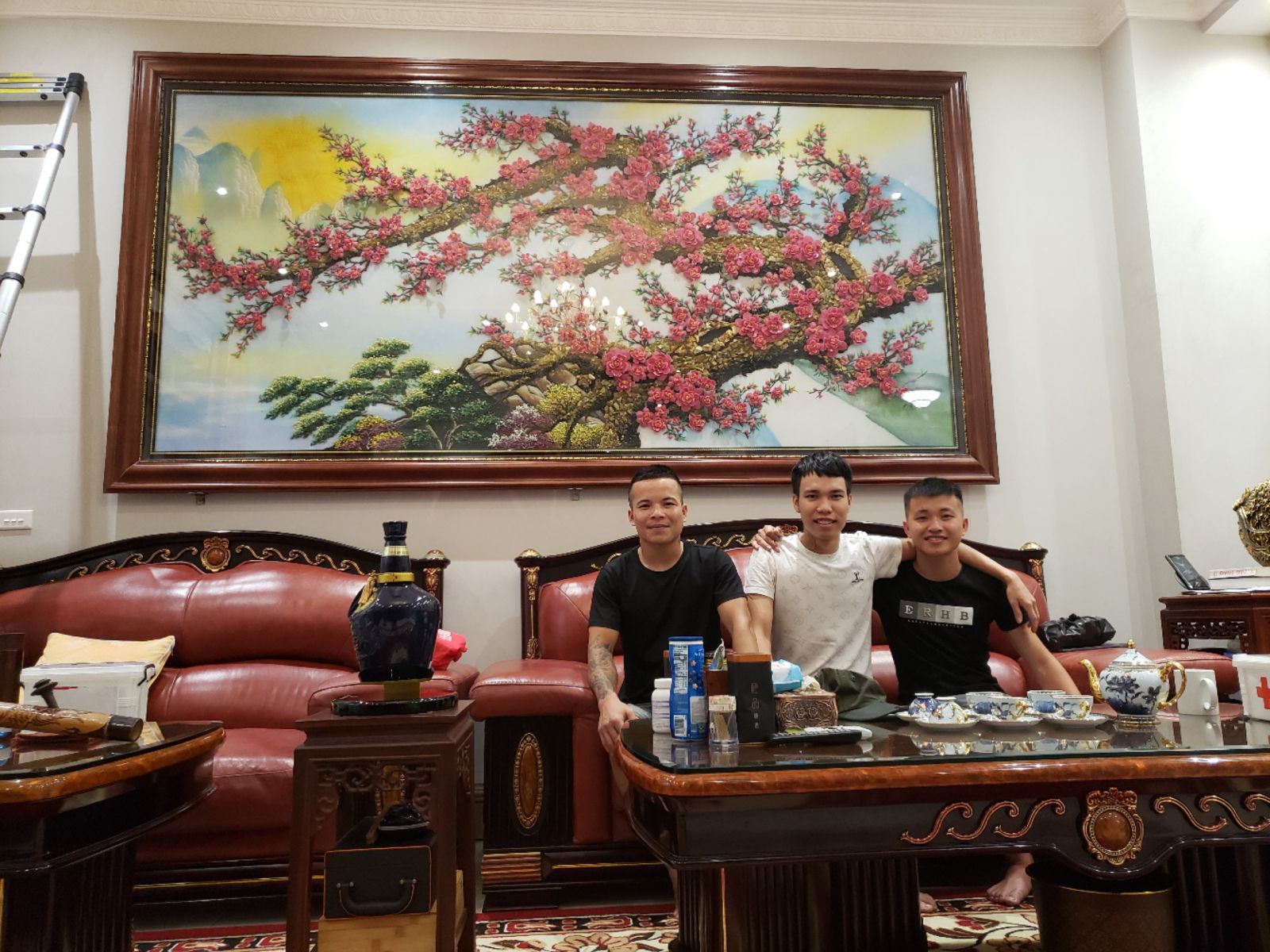 Tranh đá quý hoa đào 