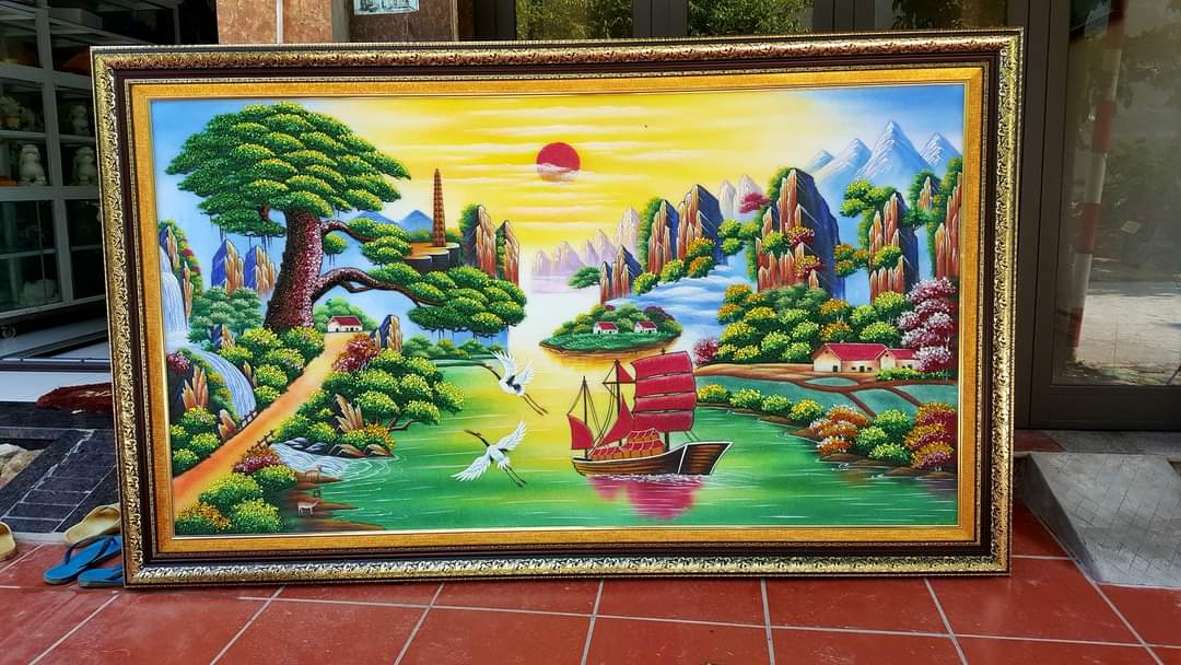 Tranh đá quý thuận buồm xuôi gió