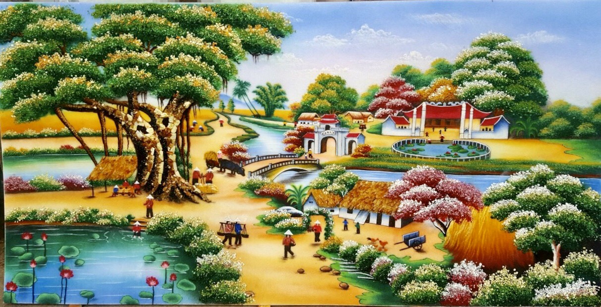 Tranh đá quý làng quê
