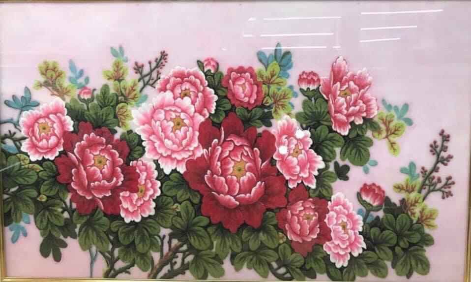 Tranh đá quý hoa mẫu đơn