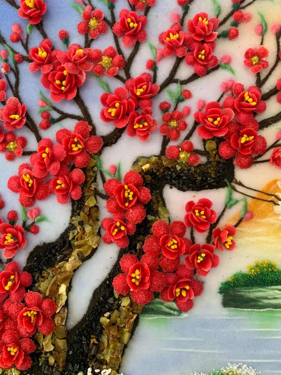 Tranh đá quý bát hạc du xuân