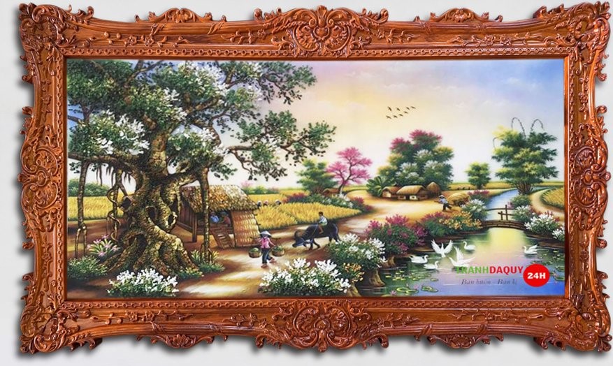 Tranh đá quý làng quê Việt Nam