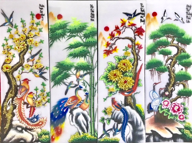 Tranh đá quý tứ quý