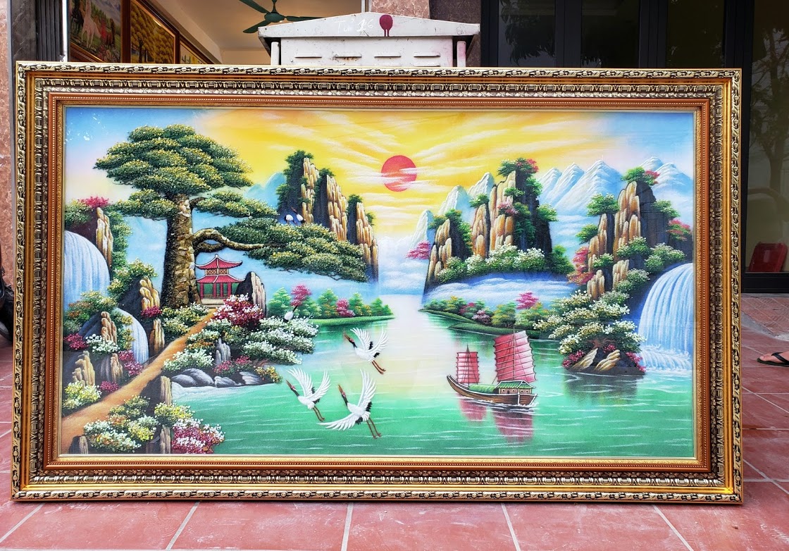 tranh tùng hạc