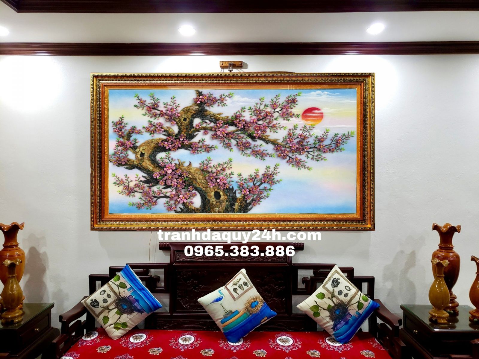 tranh đá quý đào 3d tuyệt đẹp