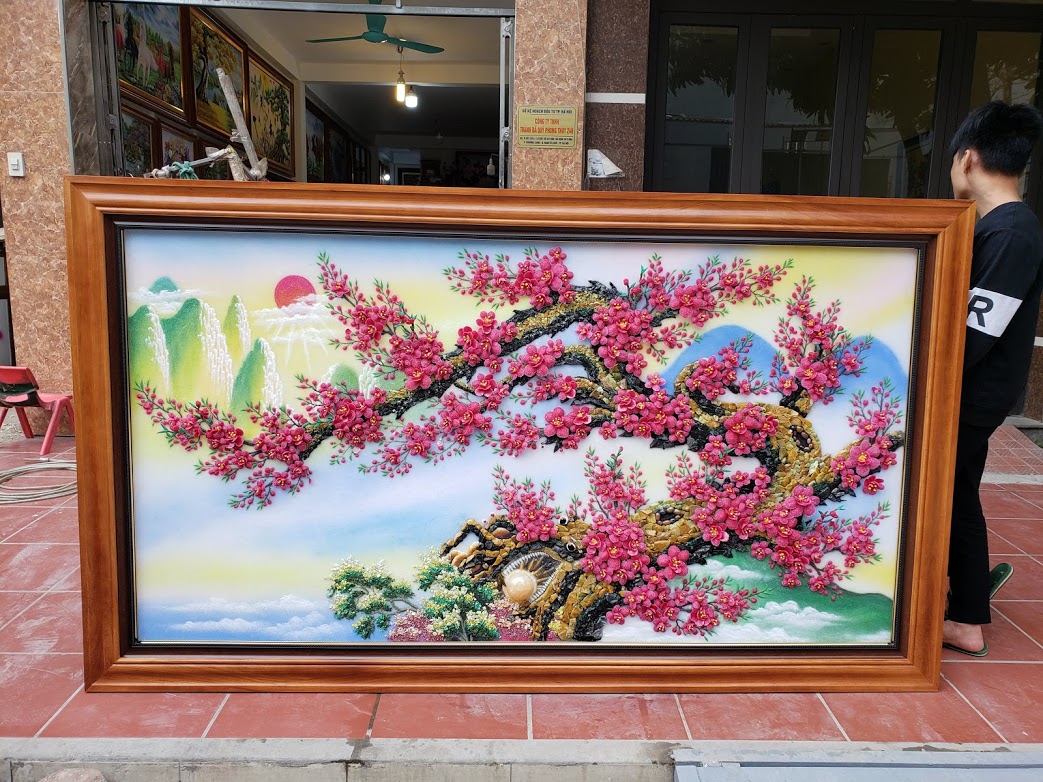tranh hoa đào đẹp