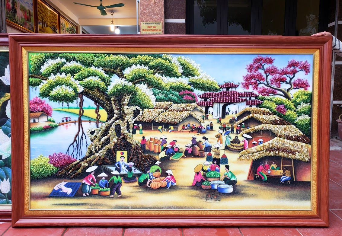 tranh đá chợ quê