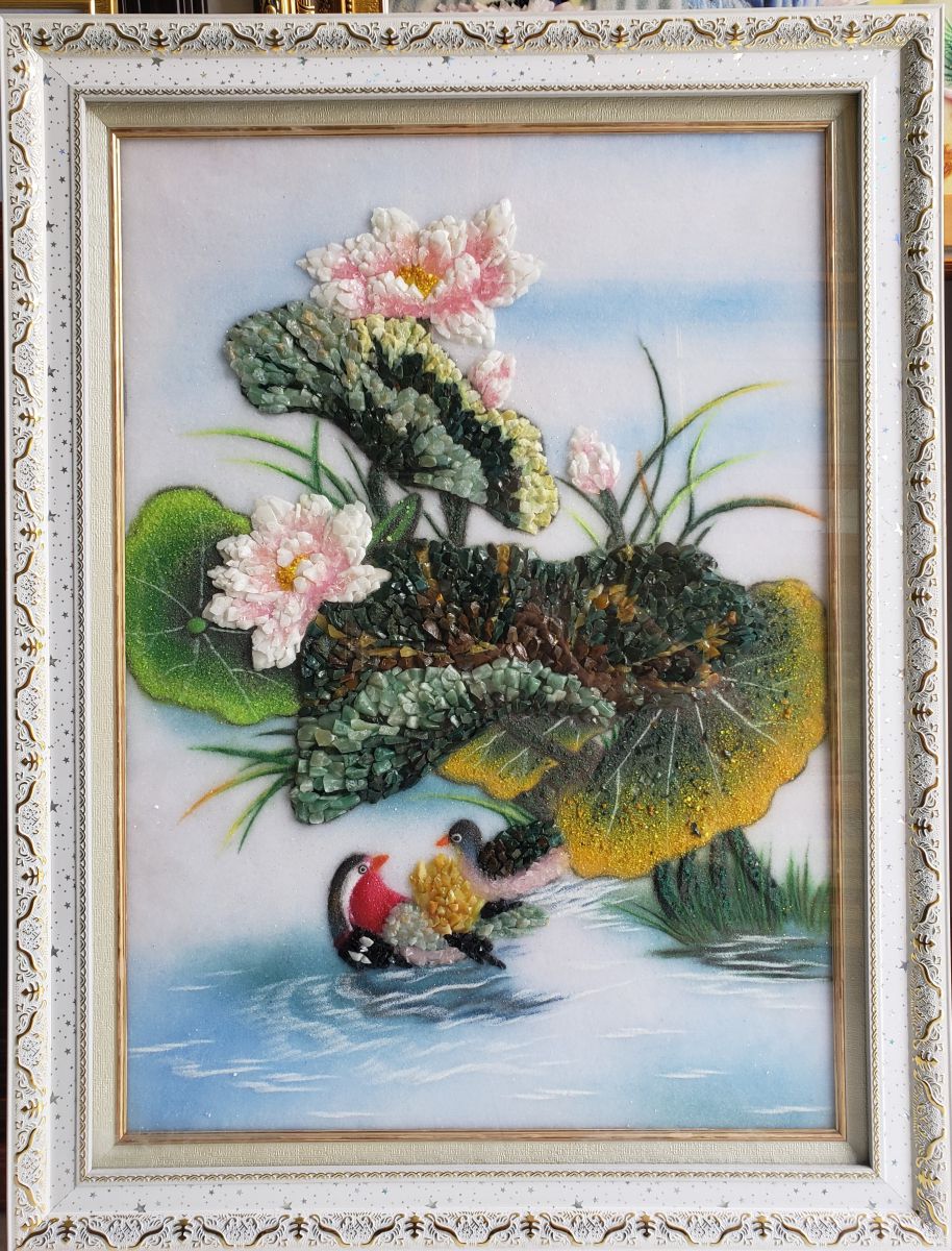 Tranh đá quý hoa sen