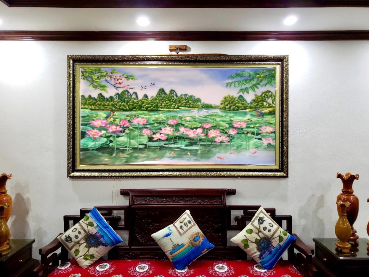 tranh đầm sen ở khánh hòa