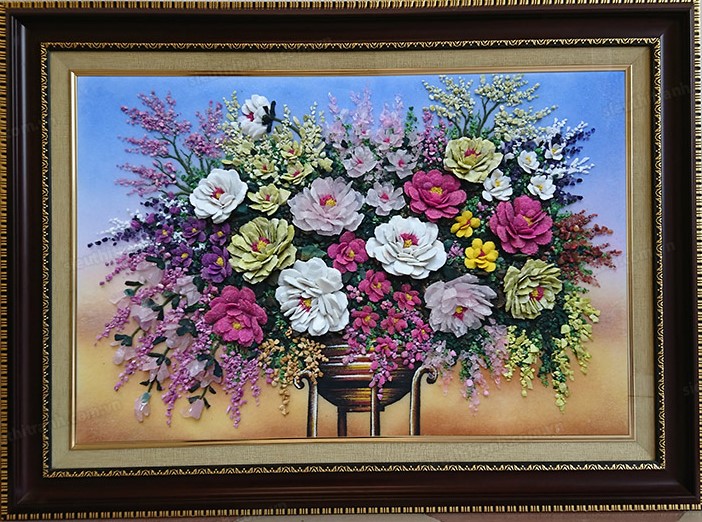 Tranh đá quý hoa xếp