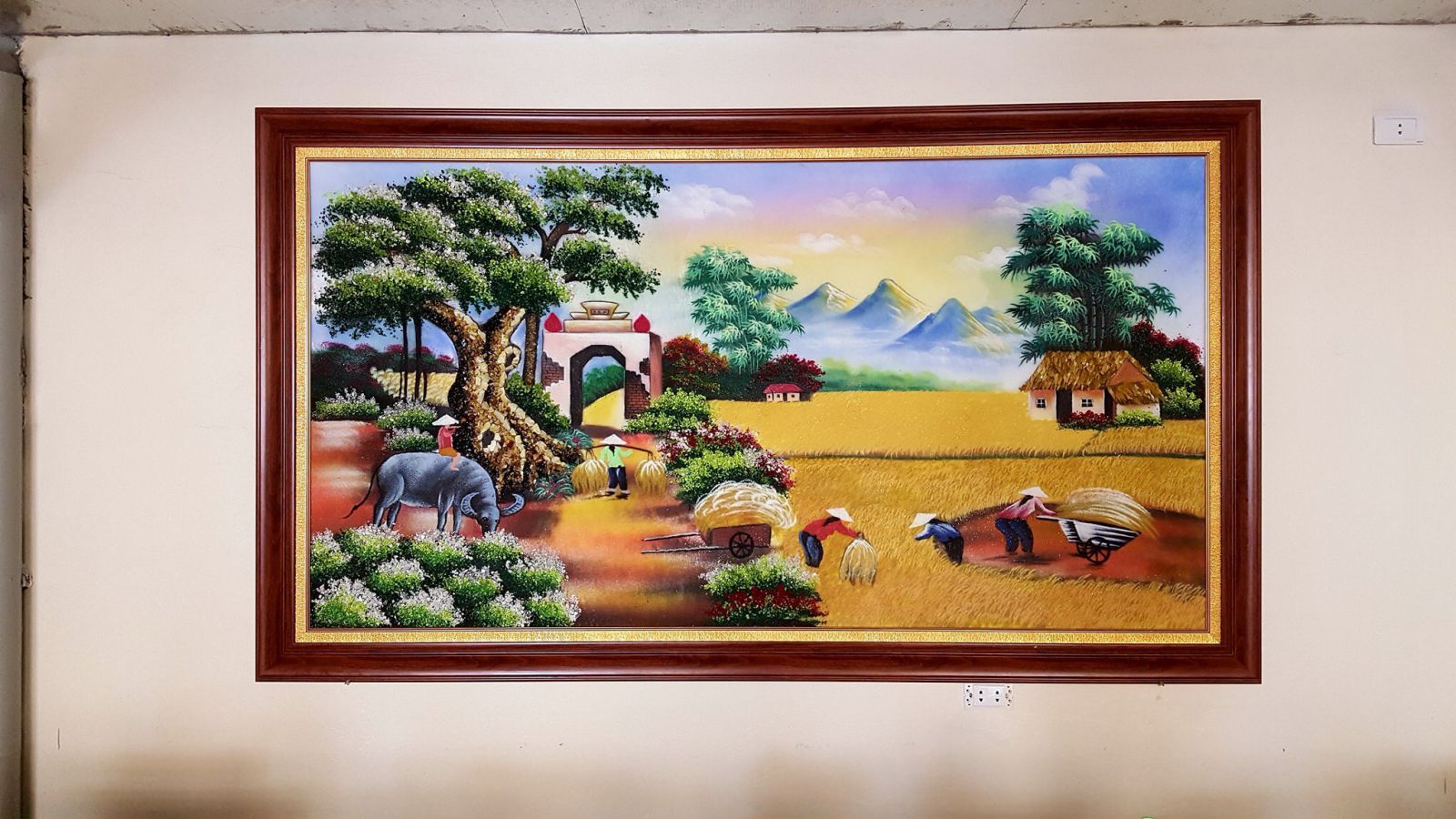 Tranh đá quý làng quê