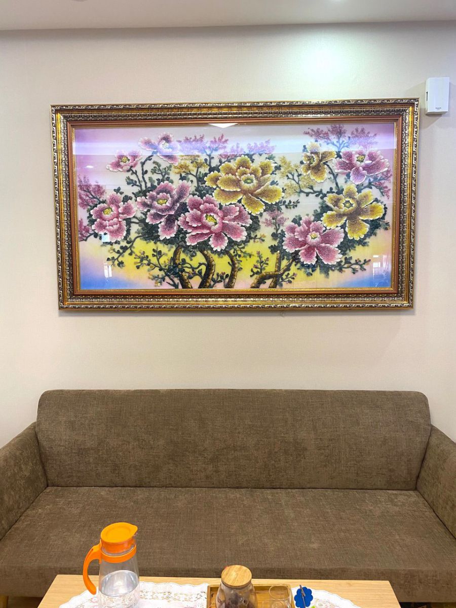 Tranh đá quý hoa mẫu đơn