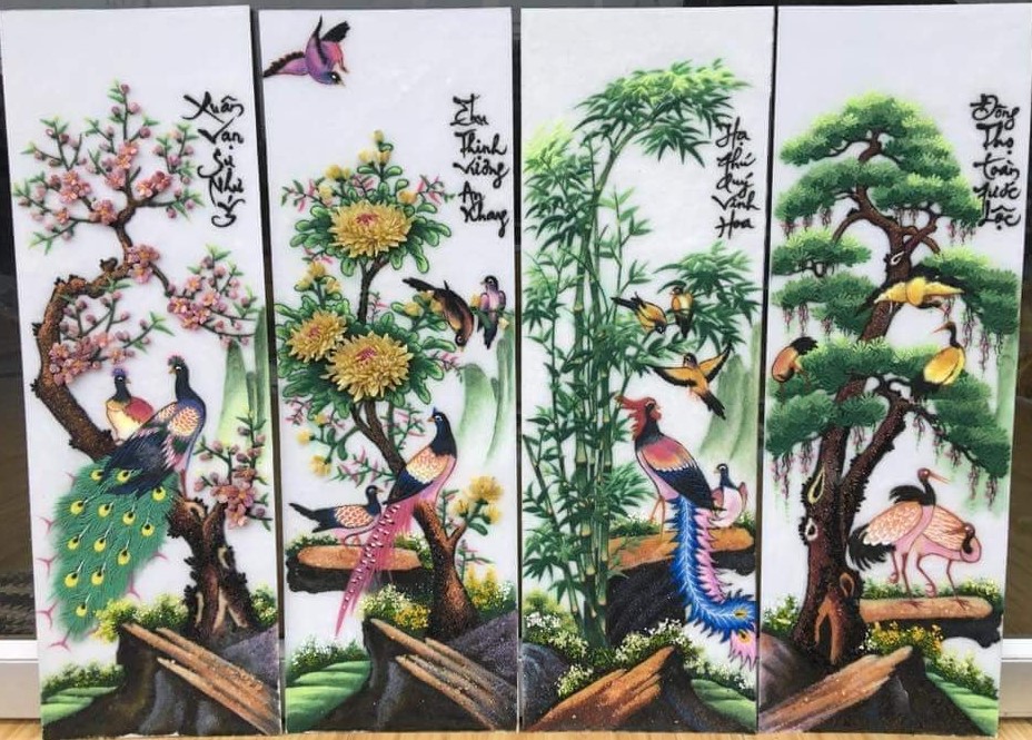 Tranh đá quý tứ quý