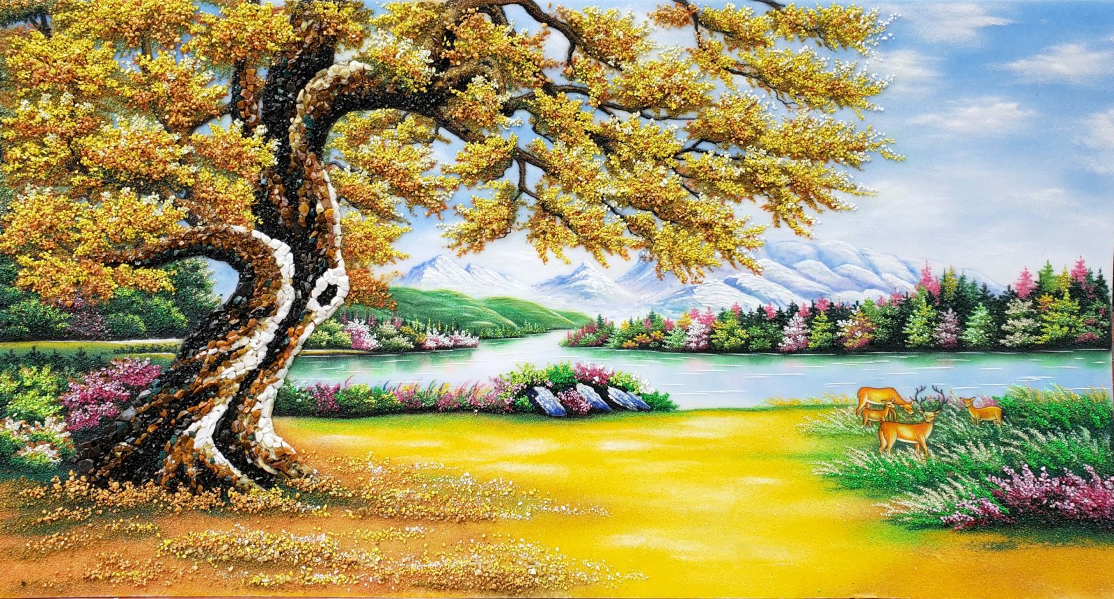 tranh đá cây sồi tuyệt đẹp