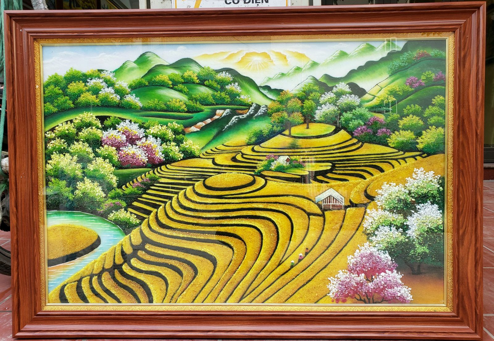 Tranh đá quý ruộng bậc thàng