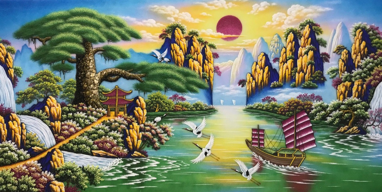 tranh tùng tuyệt đẹp