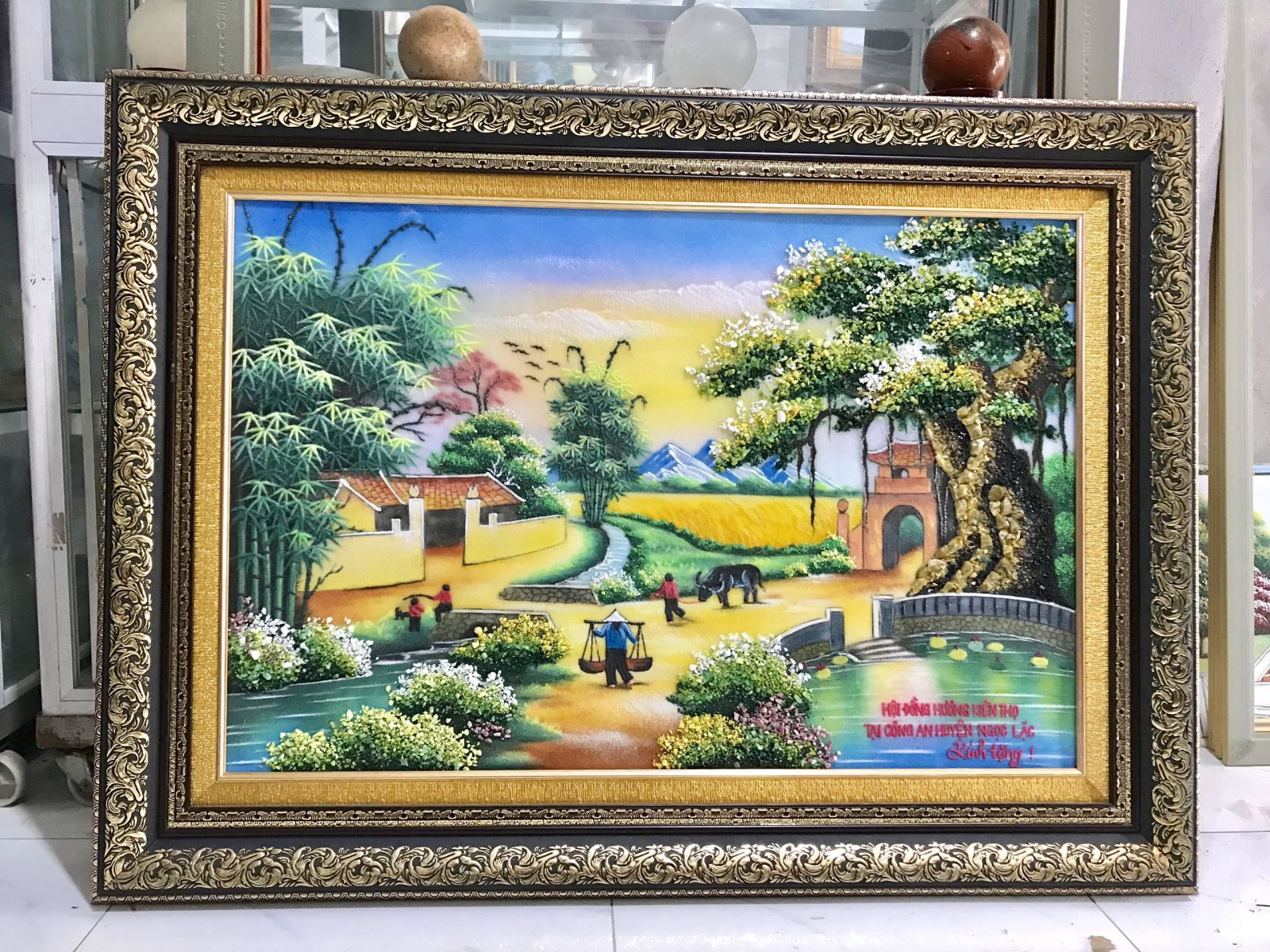 Tranh đá quý làng quê