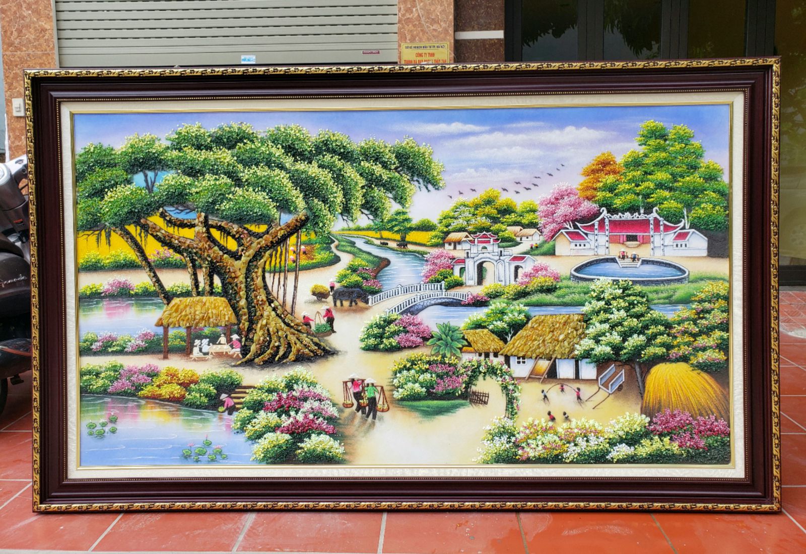 Tranh đá quý làng quê