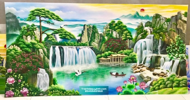 Tranh đá quý sơn thủy hữu tình