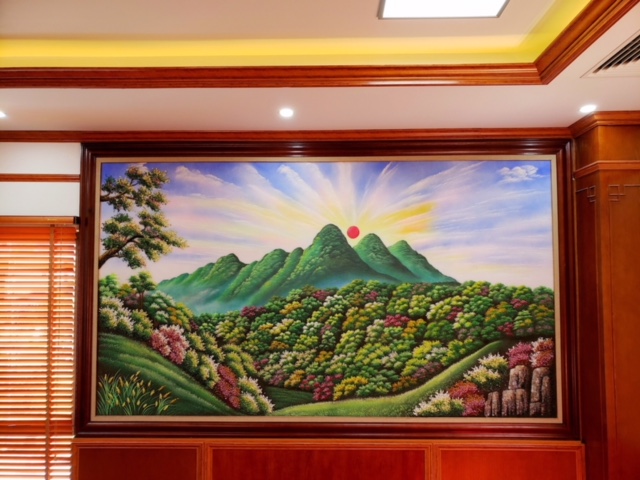 Tranh đá quý phong cảnh núi rừng