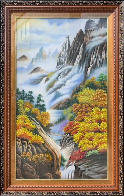 Tranh đá quý núi sơn hùng vĩ