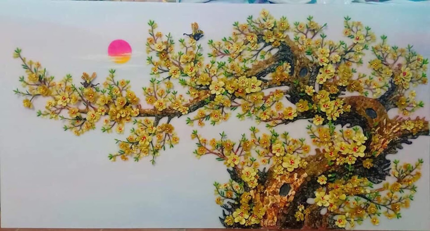 tranh đá hoa mai