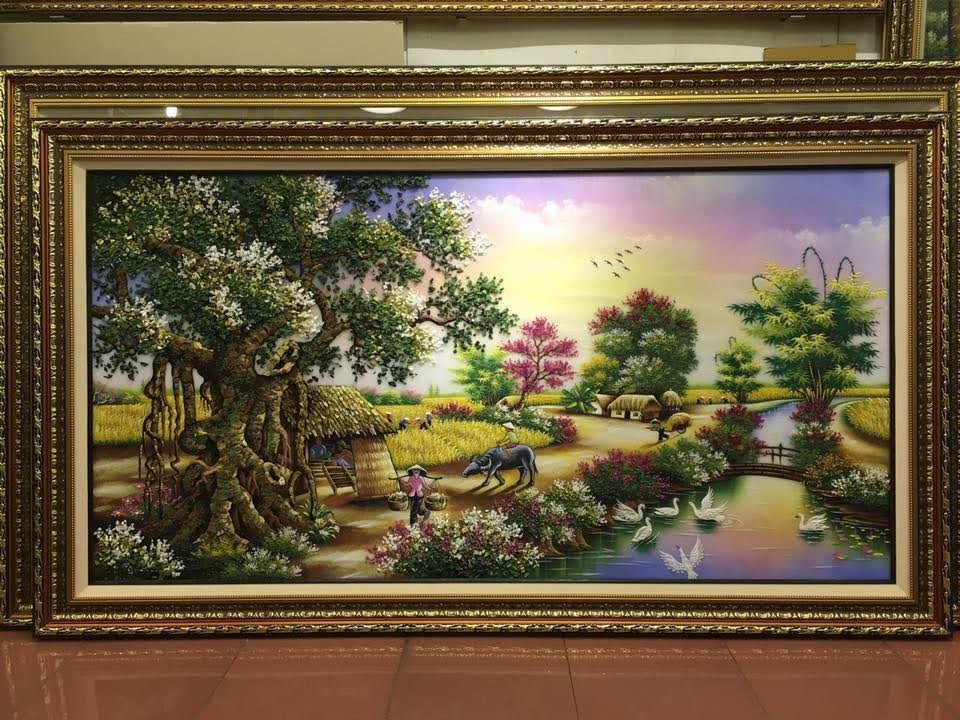 tranh đá quý đồng quê
