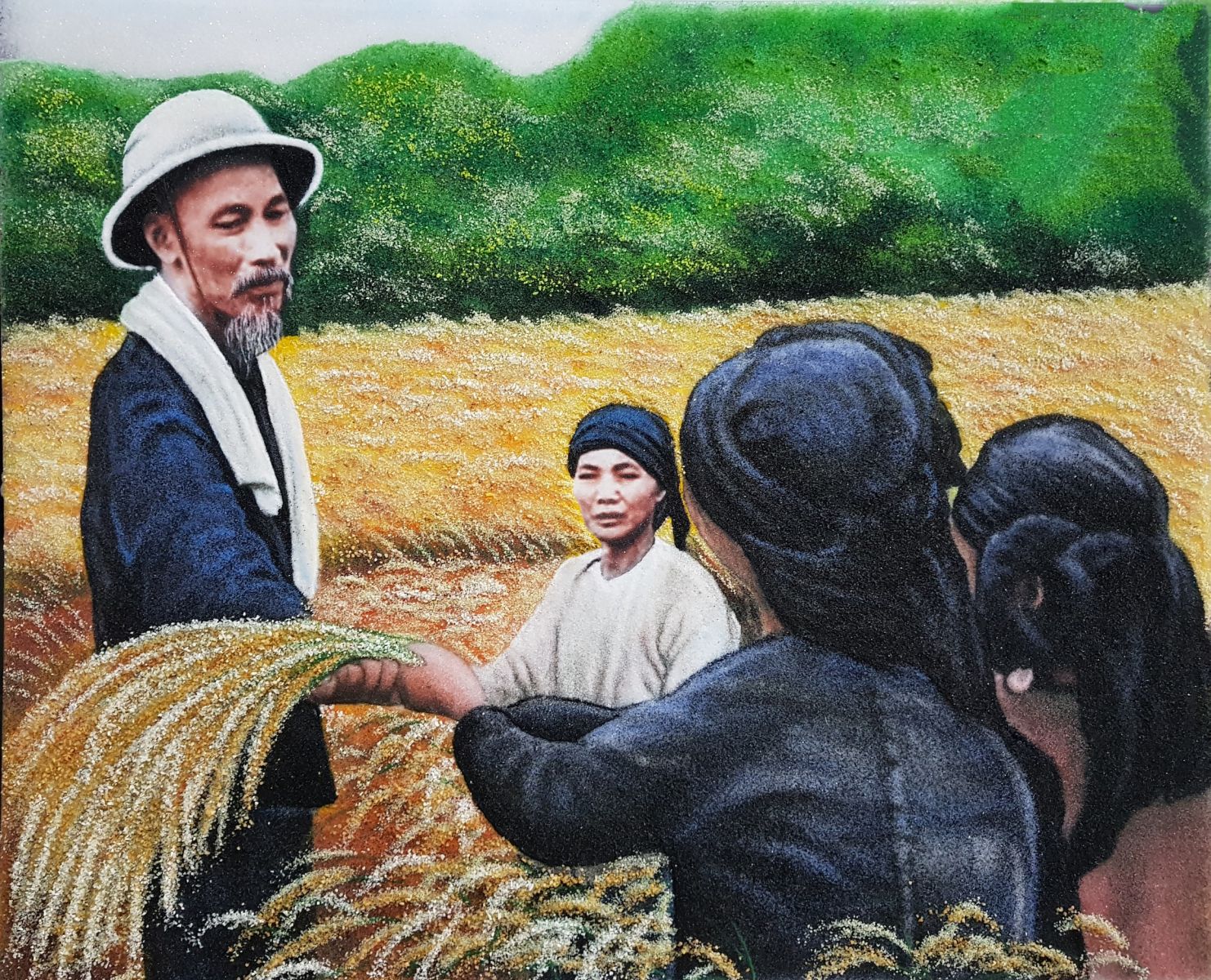 Tranh đá quý Bác Hồ