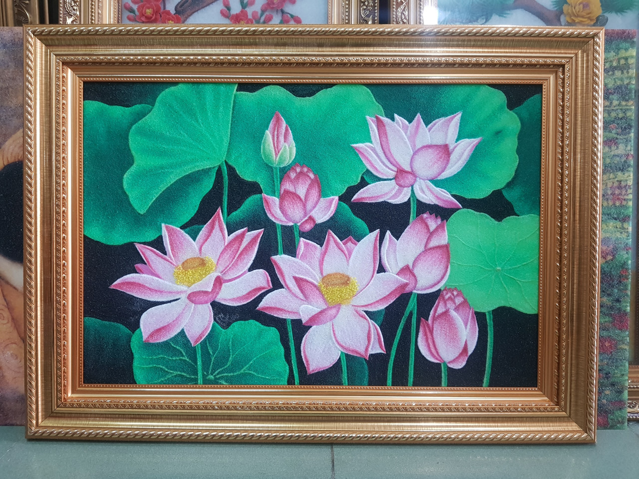 Tranh đá quý hoa sen