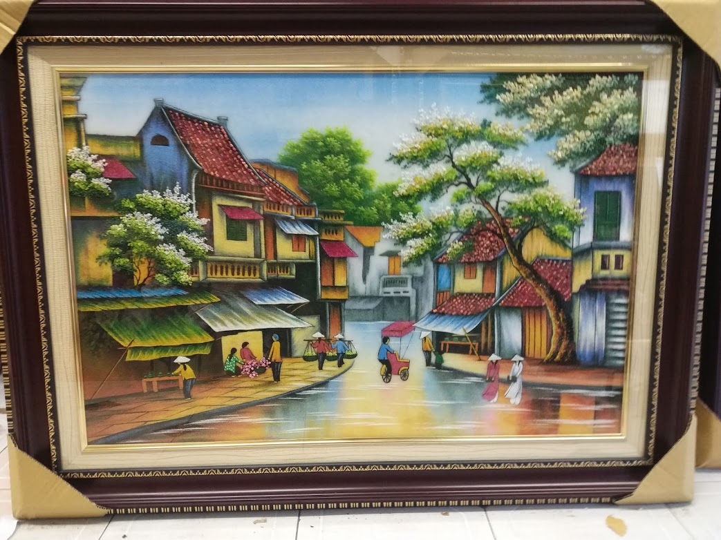 tranh đá quý phố cổ