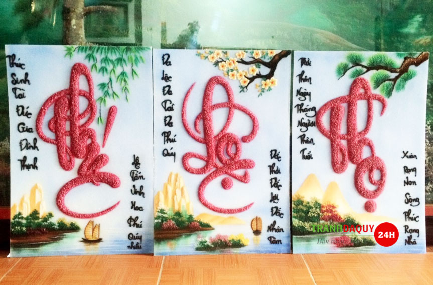 Tranh đá quý thư pháp