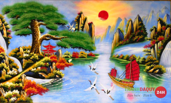 Tranh đá quý thuận buồm xuôi gió