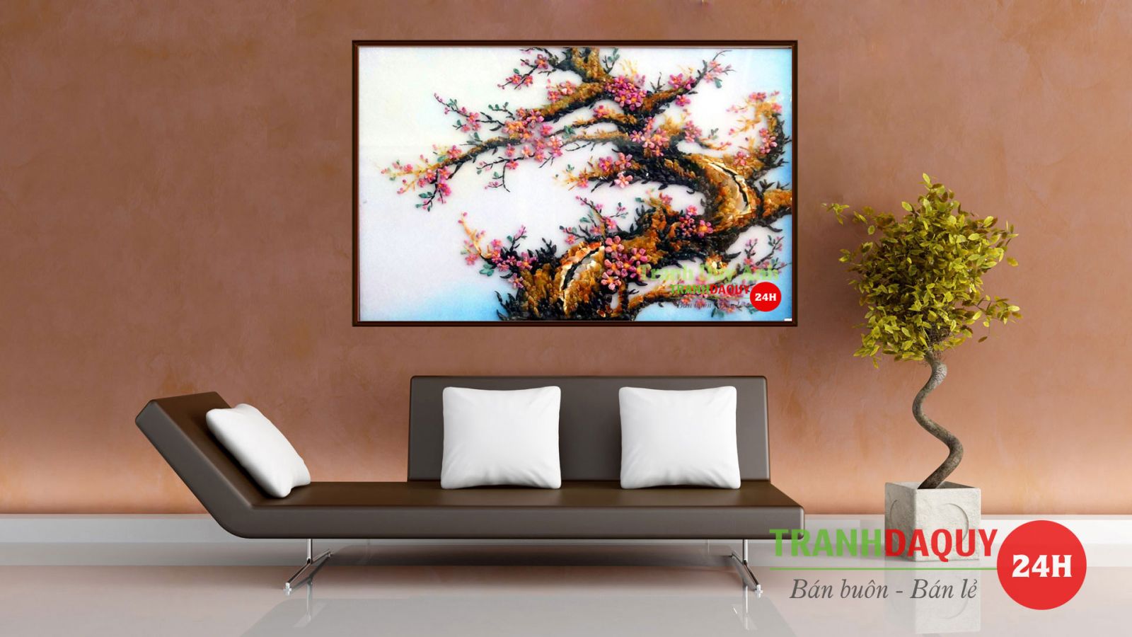 Tranh đá quý phong cảnh ngôi nhà yên bình