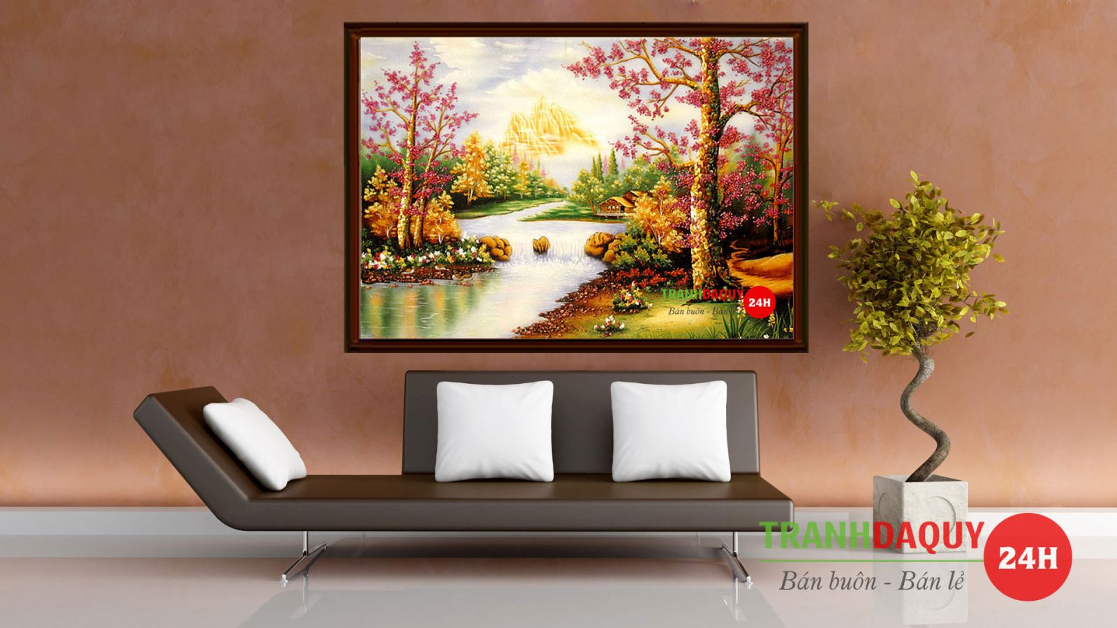 Tranh đá quý phong cảnh rừng thu