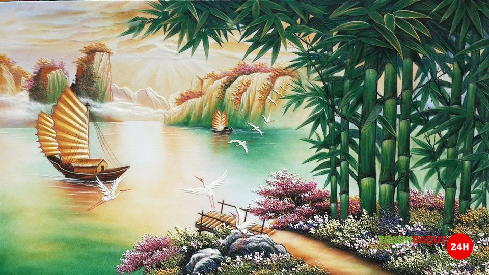 Tranh đá quý thuận buồm xuôi gió