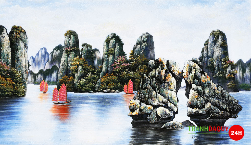 Tranh đá quý vịnh hạ long