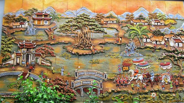 Tranh đá quý Vinh quy bái tổ