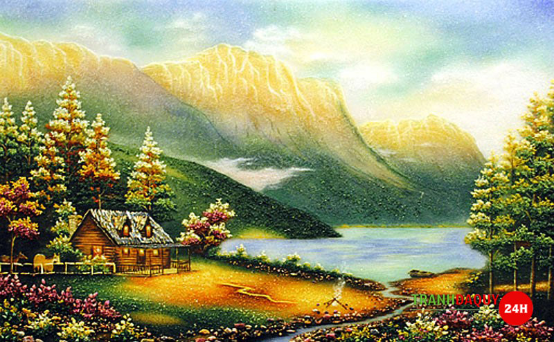 Tranh đá quý phong NÚI NON HÙNG VĨ T305