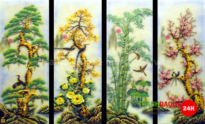 Tranh đá quý tứ quý T302