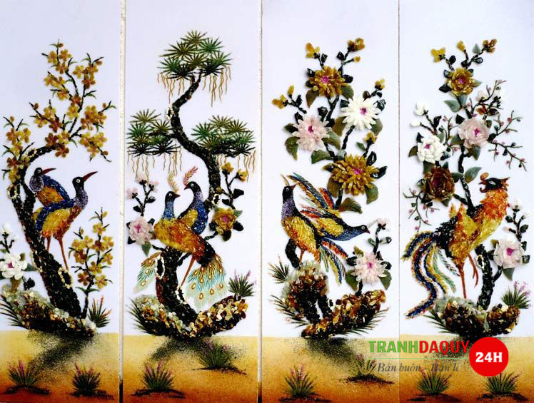 Tranh đá quý tứ quý T301