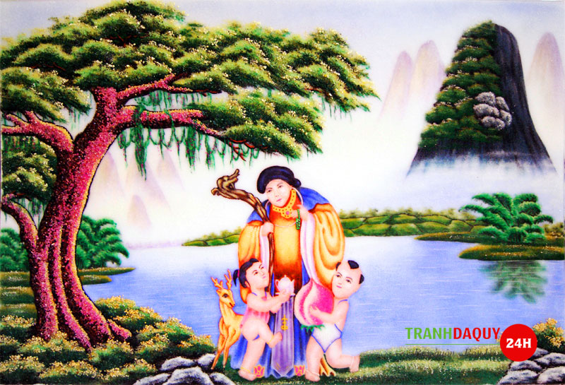 Tranh đá quý mừng thọ bà V284